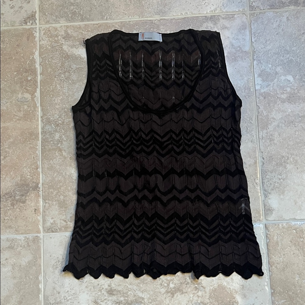 Missoni Chocolate Brown Chevron Tank Top Sz 12
Cotton and Vicose. - Picture 3 of 10